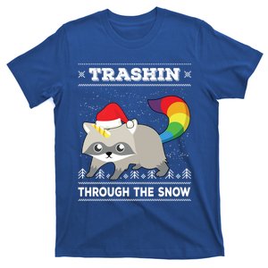 Trashin Through The Snow Raccoonicorn Raccoon Unicorn Meaningful Gift T-Shirt