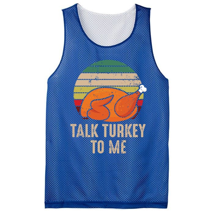 Thankgiving Turkey Talk Turkey To Me Retro Cool Gift Mesh Reversible Basketball Jersey Tank