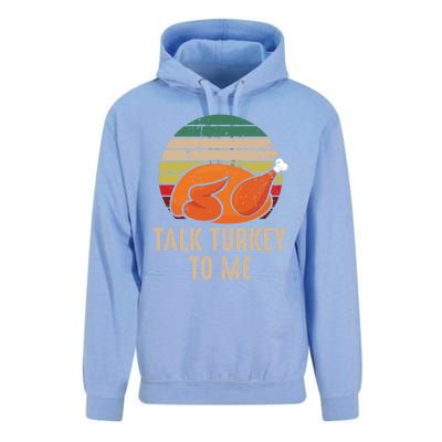 Thankgiving Turkey Talk Turkey To Me Retro Cool Gift Unisex Surf Hoodie