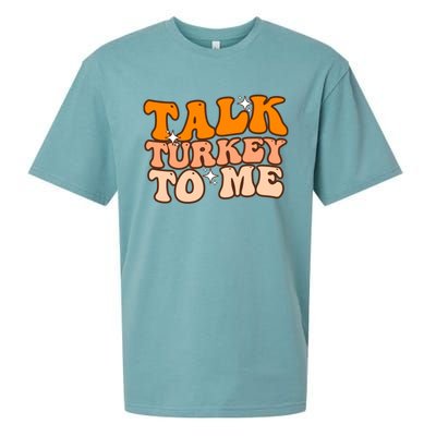 Talk Turkey To Me Funny Thanksgiving Dinner Gift Sueded Cloud Jersey T-Shirt