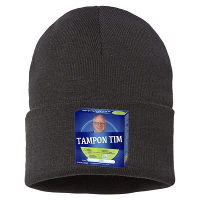 Tampontim Tampon Tim Funny Kamalas Vice President Tim Walz Sustainable Knit Beanie