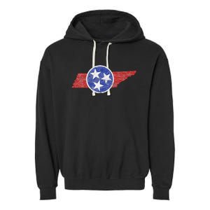 Tn Tennessee The Volunteer Mountain 3 Stars State Garment-Dyed Fleece Hoodie