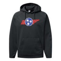 Tn Tennessee The Volunteer Mountain 3 Stars State Performance Fleece Hoodie