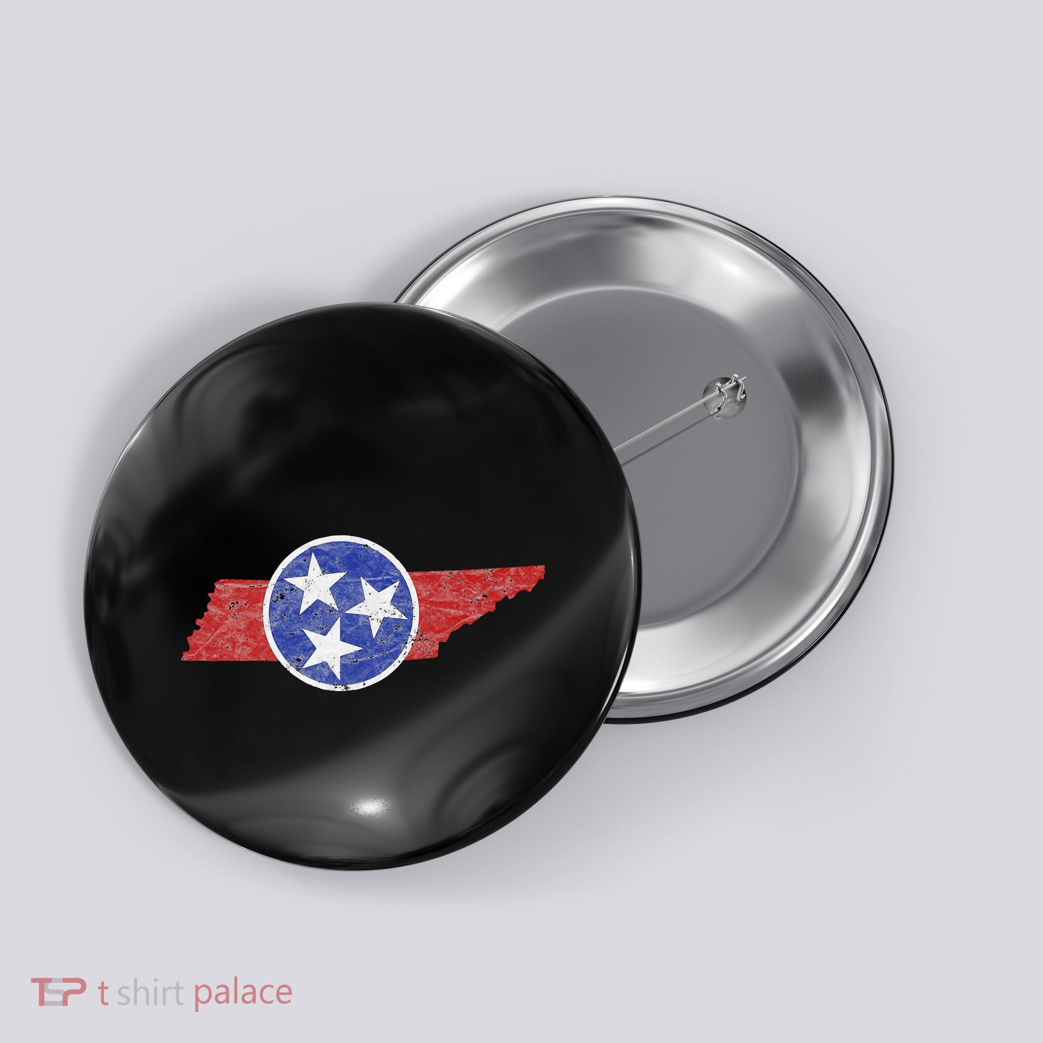 Tn Tennessee The Volunteer Mountain 3 Stars State Button