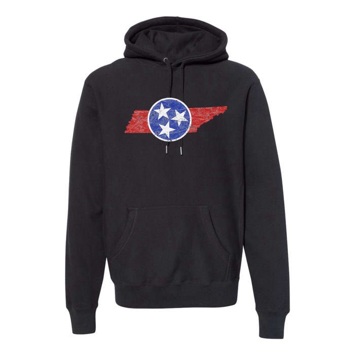 Tn Tennessee The Volunteer Mountain 3 Stars State Premium Hoodie