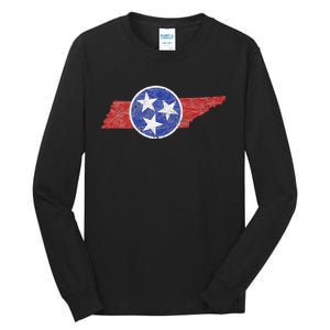 Tn Tennessee The Volunteer Mountain 3 Stars State Tall Long Sleeve T-Shirt