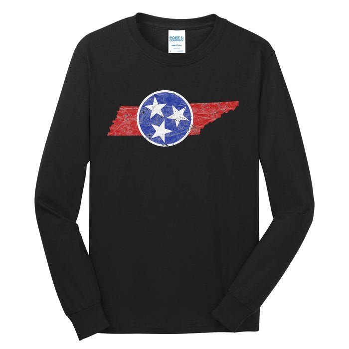 Tn Tennessee The Volunteer Mountain 3 Stars State Tall Long Sleeve T-Shirt