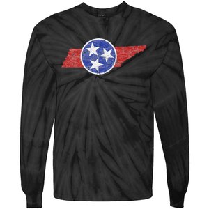 Tn Tennessee The Volunteer Mountain 3 Stars State Tie-Dye Long Sleeve Shirt