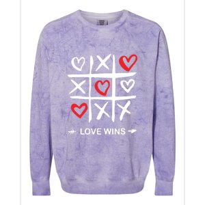 Tic Tac Toe Love Wins Love Always Wins Valentines Love Day Gift Colorblast Crewneck Sweatshirt