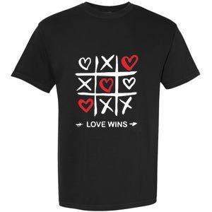 Tic Tac Toe Love Wins Love Always Wins Valentines Love Day Gift Garment-Dyed Heavyweight T-Shirt