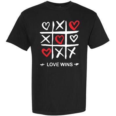 Tic Tac Toe Love Wins Love Always Wins Valentines Love Day Gift Garment-Dyed Heavyweight T-Shirt