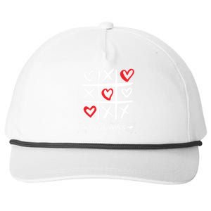 Tic Tac Toe Love Wins Love Always Wins Valentines Love Day Gift Snapback Five-Panel Rope Hat