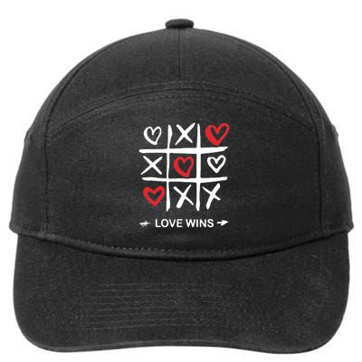 Tic Tac Toe Love Wins Love Always Wins Valentines Love Day Gift 7-Panel Snapback Hat