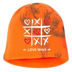 Tic Tac Toe Love Wins Love Always Wins Valentines Love Day Gift Kati - Camo Knit Beanie