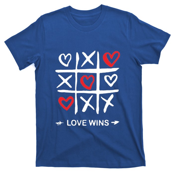 Tic Tac Toe Love Wins Love Always Wins Valentines Love Day Gift T-Shirt