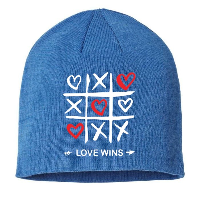 Tic Tac Toe Love Wins Love Always Wins Valentines Love Day Gift Sustainable Beanie