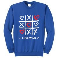 Tic Tac Toe Love Wins Love Always Wins Valentines Love Day Gift Tall Sweatshirt