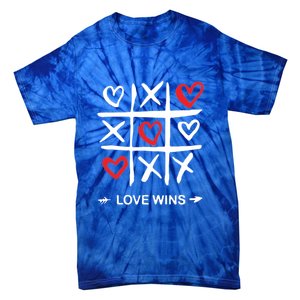 Tic Tac Toe Love Wins Love Always Wins Valentines Love Day Gift Tie-Dye T-Shirt