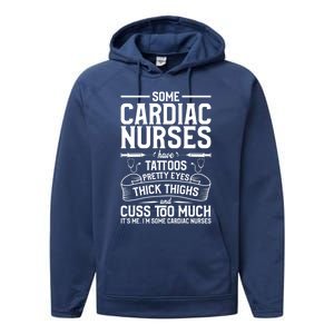 Tattoos Thick Thighs Pretty Eyes Cardiac Nurse Cool Gift Performance Fleece Hoodie