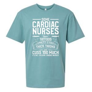 Tattoos Thick Thighs Pretty Eyes Cardiac Nurse Cool Gift Sueded Cloud Jersey T-Shirt