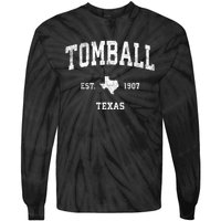 Tomball Texas Tx Vintage Established Sports Design Tie-Dye Long Sleeve Shirt