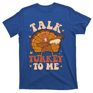 Talk Turkey To Me Dabbing Autumn Thanksgiving Groovy Retro Great Gift T-Shirt