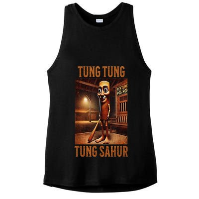 Tung Tung Tung Sahur Italian Brainrot Meme Ladies PosiCharge Tri-Blend Wicking Tank
