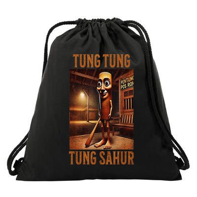 Tung Tung Tung Sahur Italian Brainrot Meme Drawstring Bag