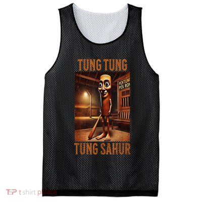 Tung Tung Tung Sahur Italian Brainrot Meme Mesh Reversible Basketball Jersey Tank