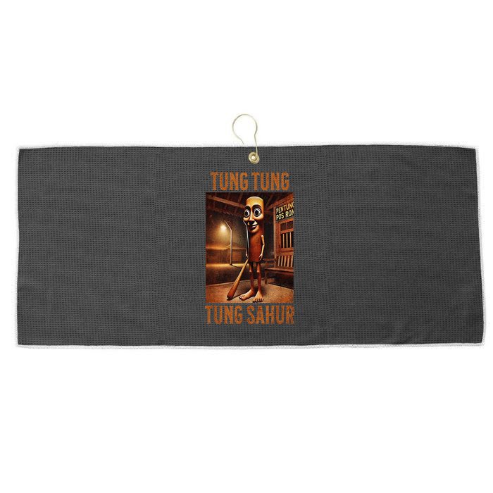 Tung Tung Tung Sahur Italian Brainrot Meme Large Microfiber Waffle Golf Towel