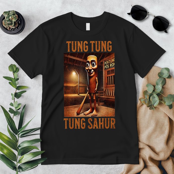 Tung Tung Tung Sahur Italian Brainrot Meme Premium T-Shirt