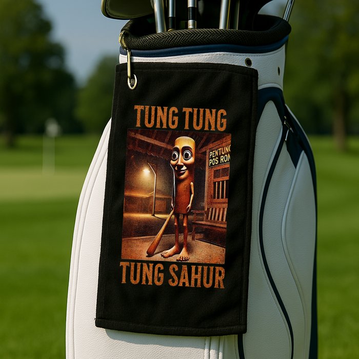 Tung Tung Tung Sahur Italian Brainrot Meme Golf Towel