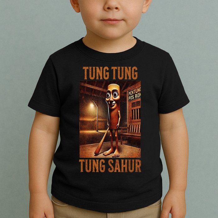 Tung Tung Tung Sahur Italian Brainrot Meme Toddler T-Shirt