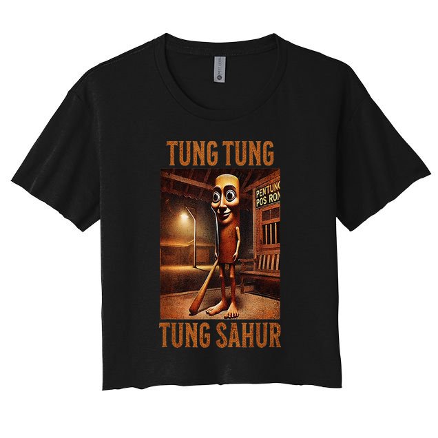 Tung Tung Tung Sahur Italian Brainrot Meme Crop Top