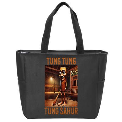 Tung Tung Tung Sahur Italian Brainrot Meme Zip Tote Bag