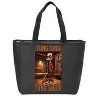 Tung Tung Tung Sahur Italian Brainrot Meme Zip Tote Bag