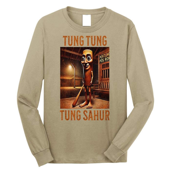 Tung Tung Tung Sahur Italian Brainrot Meme Long Sleeve Shirt