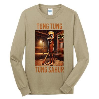 Tung Tung Tung Sahur Italian Brainrot Meme Tall Long Sleeve T-Shirt