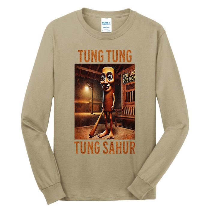 Tung Tung Tung Sahur Italian Brainrot Meme Tall Long Sleeve T-Shirt