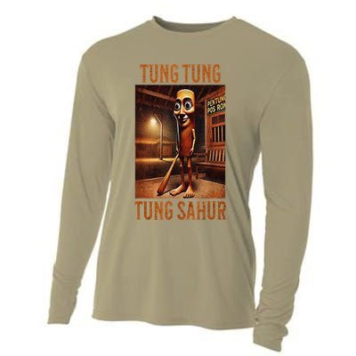 Tung Tung Tung Sahur Italian Brainrot Meme Cooling Performance Long Sleeve Crew