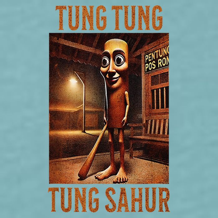 Tung Tung Tung Sahur Italian Brainrot Meme Sueded Cloud Jersey T-Shirt