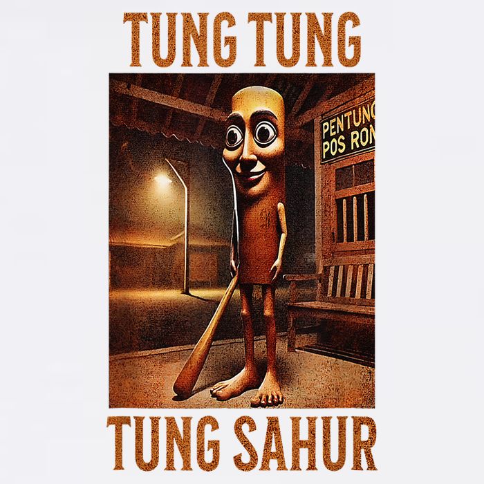 Tung Tung Tung Sahur Italian Brainrot Meme Garment-Dyed Sweatshirt