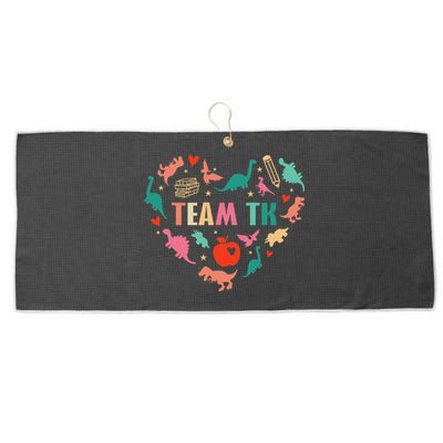 Tk Team Tk Teacher Student Heart Dinosaur Large Microfiber Waffle Golf Towel