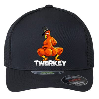 Twerkey Twerking Turkey Pilgrim Thanksgiving Twerk Turkey  Flexfit Unipanel Trucker Cap