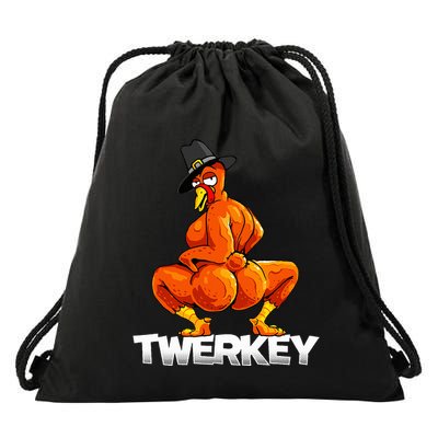 Twerkey Twerking Turkey Pilgrim Thanksgiving Twerk Turkey  Drawstring Bag