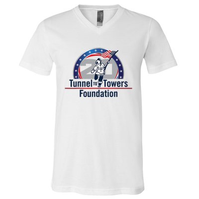 Tunnel To Towers F Oundation American Flag V-Neck T-Shirt