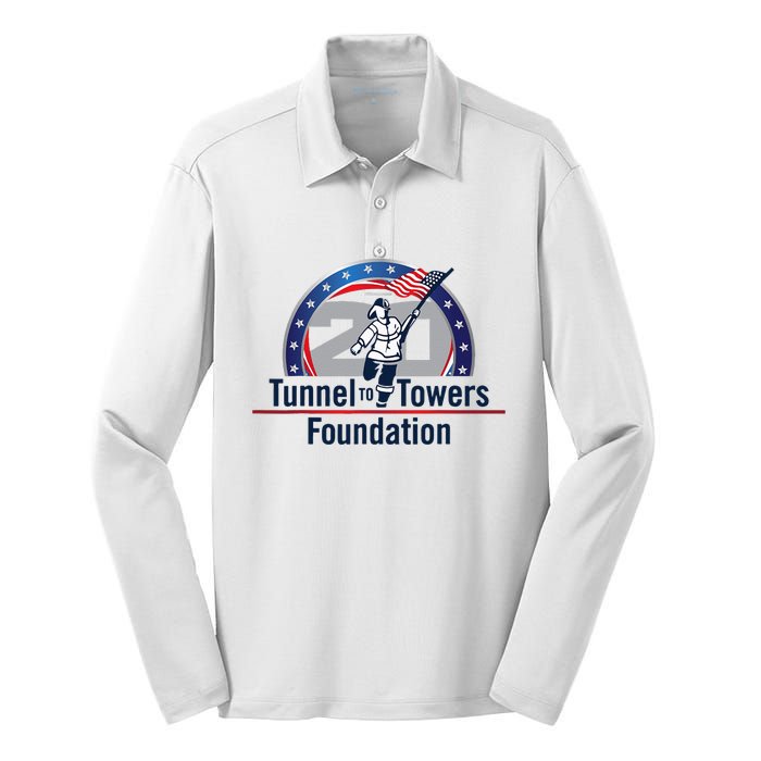 Tunnel To Towers F Oundation American Flag Silk Touch Performance Long Sleeve Polo