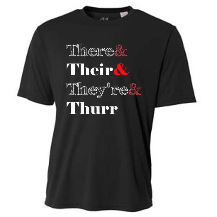 There Their Theyre Thurr Grammar Police Cooling Performance Crew T-Shirt