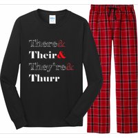 There Their Theyre Thurr Grammar Police Long Sleeve Pajama Set