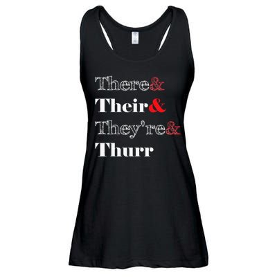 There Their Theyre Thurr Grammar Police Ladies Essential Flowy Tank